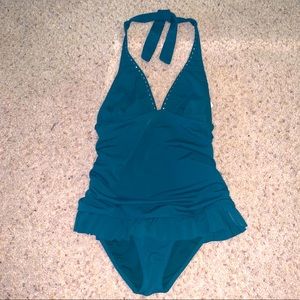 One piece halter top bathing suit